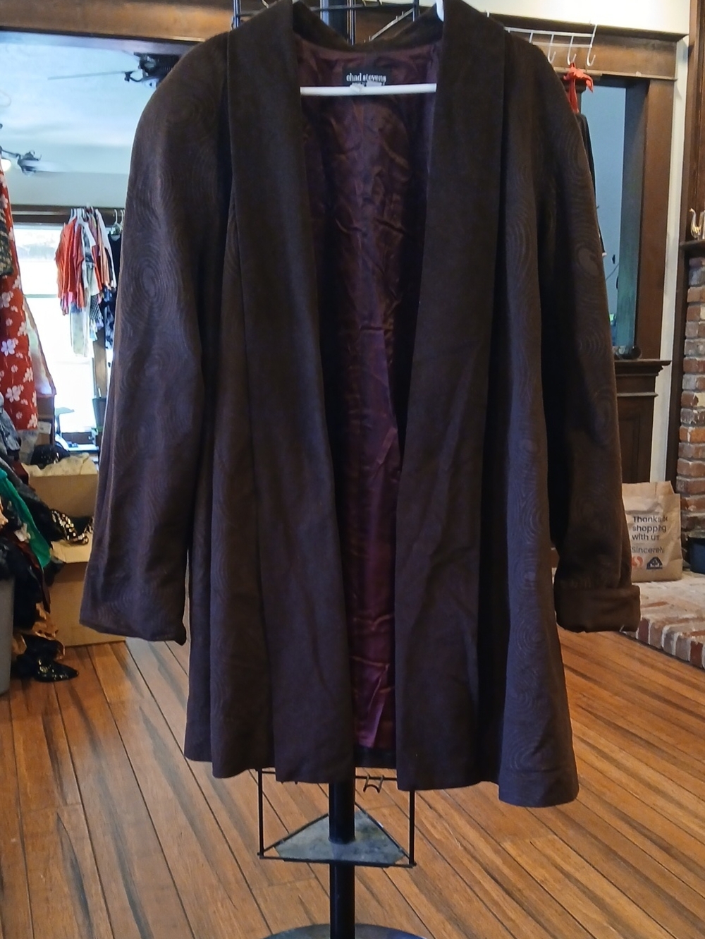 Women's Dark Brown Open-Front Trench Coat by Coldwater Creek